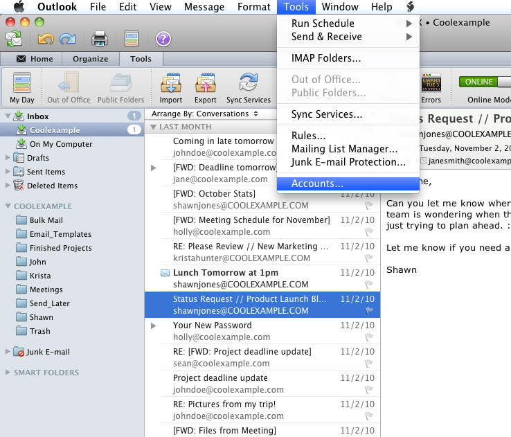 What Outgoing Server Address To Use On Mac For Microsoft Outlook